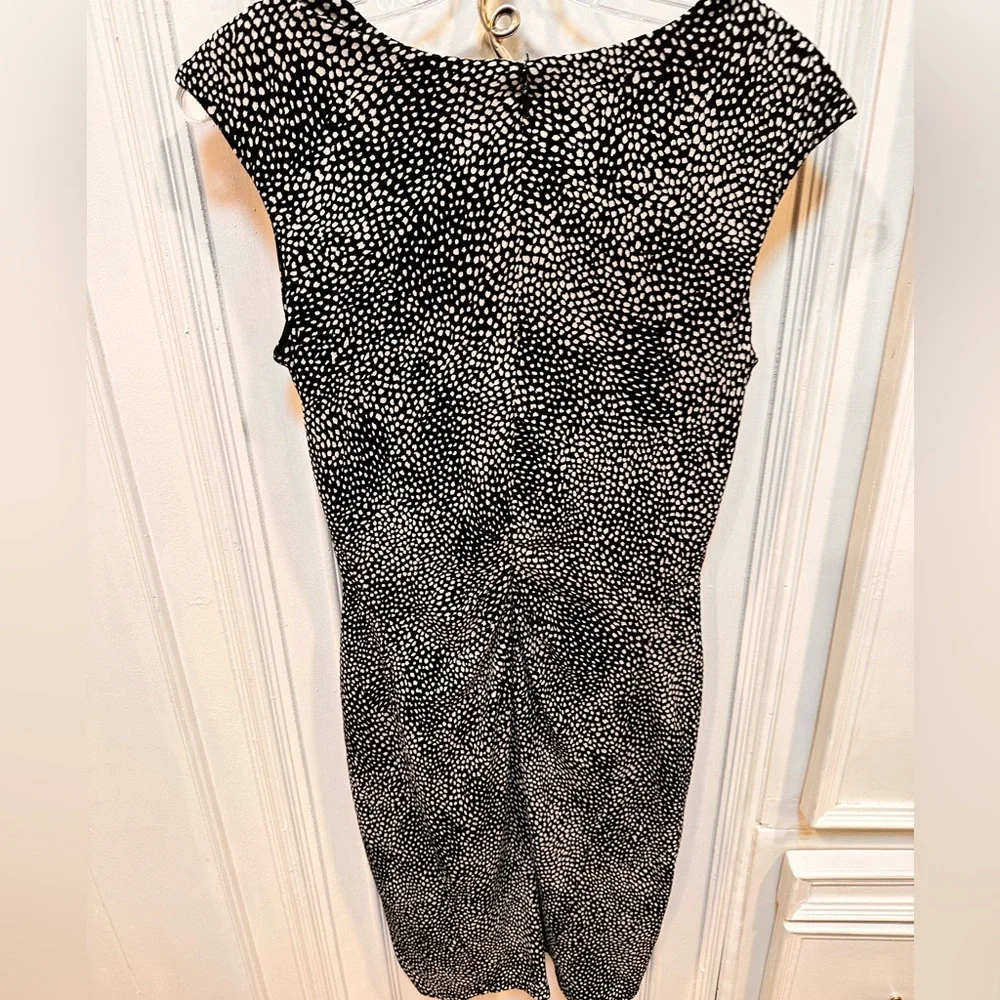 Ann Taylor Elegant Black/White polkadot dress - Picture 2 of 5